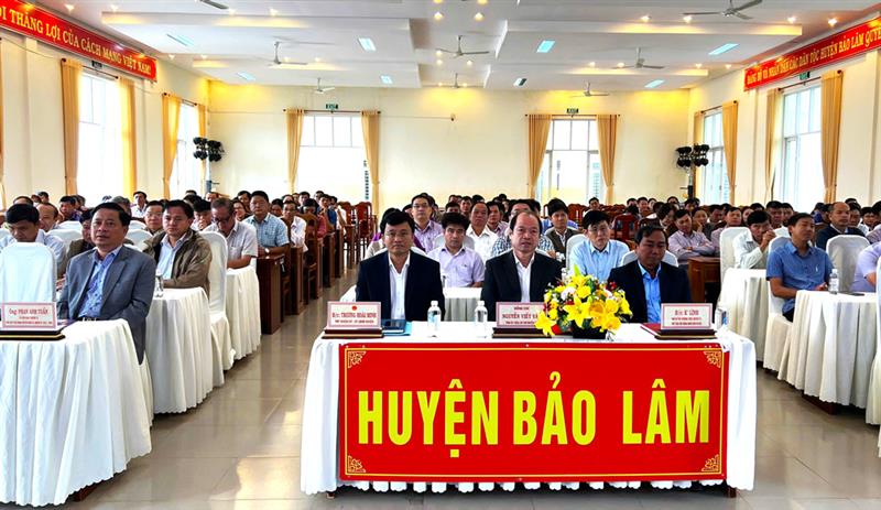 Các đại biểu tham dự Lễ phát động tại điểm cầu huyện Bảo Lâm. Ảnh: Khánh Phúc