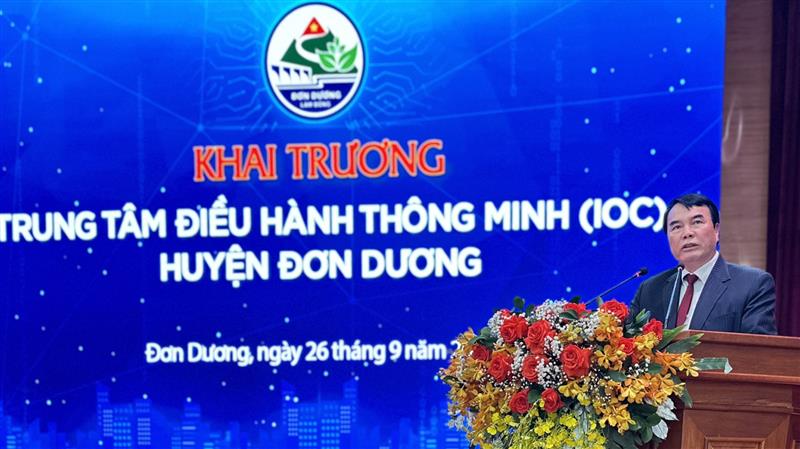 Đồng chí Phạm S - Phó Chủ tịch UBND tỉnh Lâm Đồng phát biểu tại buổi lễ
