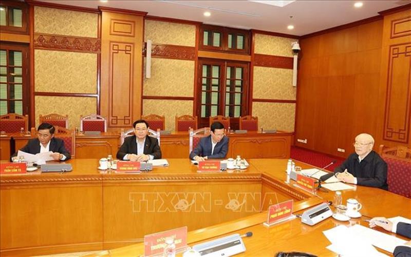 Tổng Bí thư Nguyễn Phú Trọng phát biểu kết luận phiên họp