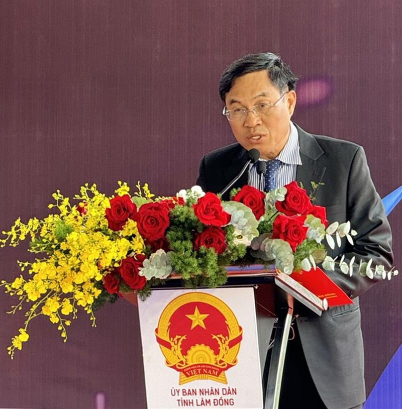 Đồng chí Võ Ngọc Hiệp - Phó Chủ tịch UBND tỉnh Lâm Đồng phát biểu tại buổi lễ